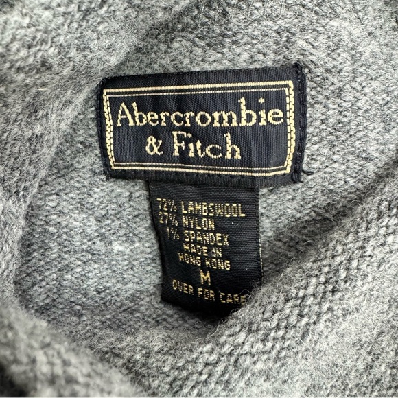 Vintage Abercrombie & Fitch Wool Sweater Sz Medium Lambswool gray silver - Picture 4 of 4